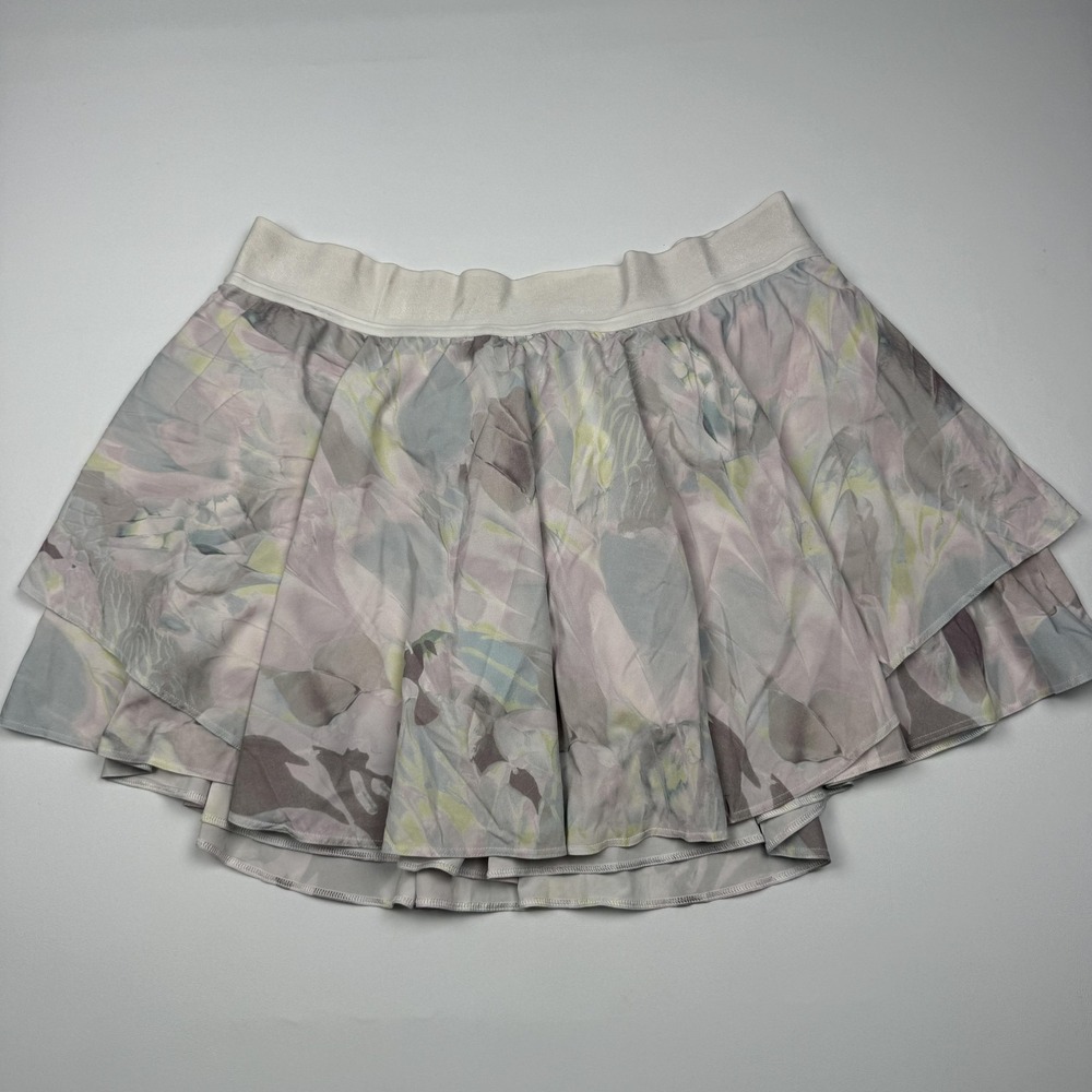 Lululemon Court Rival Skirt Skort Womens 14 Multicolor Floral Athletic Tennis